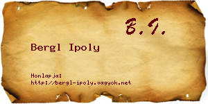 Bergl Ipoly névjegykártya